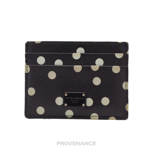 🔴 Dolce & Gabbana Logo Card Holder Wallet - Polkadot - Picture 1 of 6